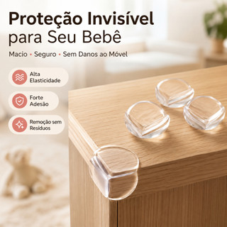 Kit Protetor De Quina Transparente Redondo Silicone Seguranca Bebe Crianca Canto Mesa Forte Adesivo Nao Marca Top