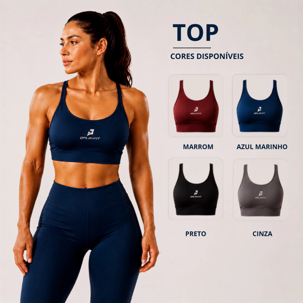 Top Cropped Fitness Feminino Poliamida Premium Academia Costas Nadador Alça Fina Treino Corrida — imagem 1