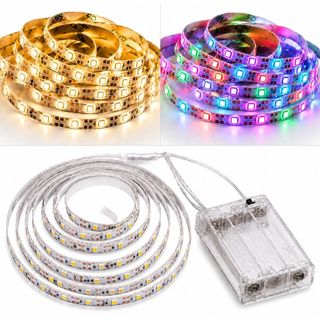 Fita De Led Fio Led De Pilha Autocolante 2m 120 LEDs Cordão Mangueira Decoração Casa Tv M…