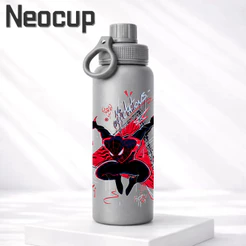 Garrafa Térmica Aço Inoxidavel Fresh 304 Homen Aranha Spiderman Miles com tampa e com Alça 600ml
