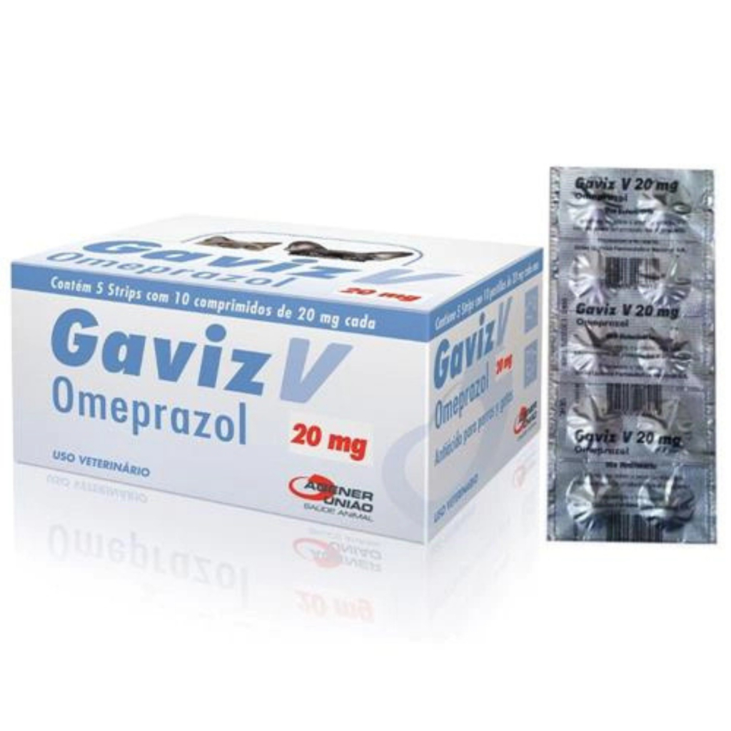 Gaviz V Omeprazol 20mg Cães Gatos 10 Comprimidos Agener União
