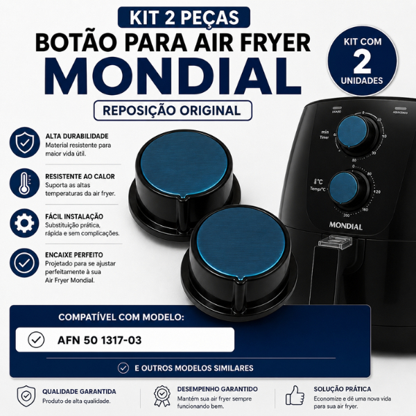 Botão de Controle para Air Fryer Mondial AFN 50 1317-03