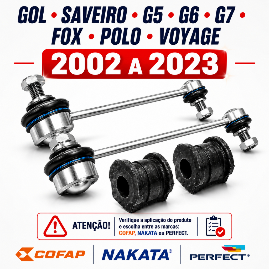 Imagem Par Bieleta E Bucha Dianteira Gol Saveiro G5 G6 G7 Fox Polo