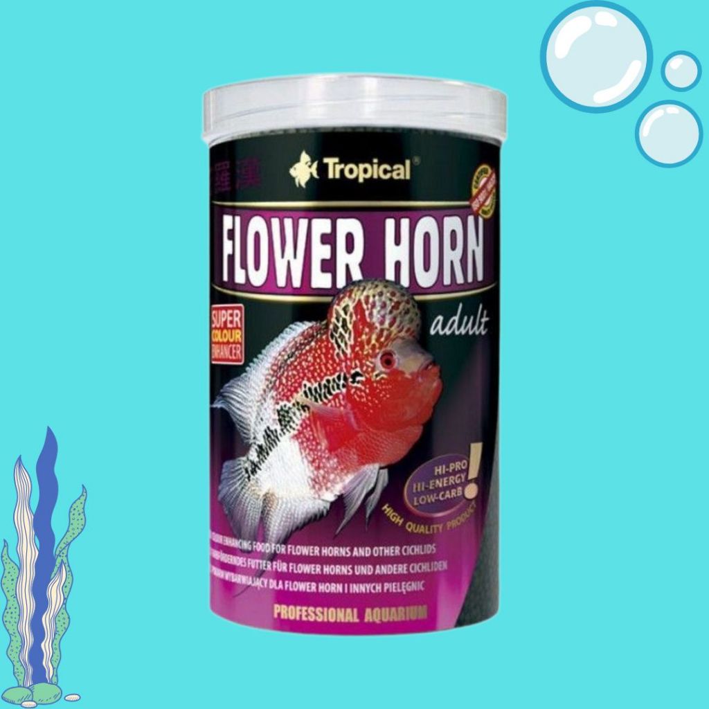 Ração Para Peixes Flower Horn Adultos Pellet 380g - Tropical