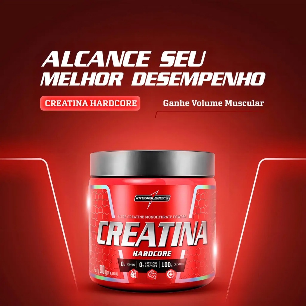 Creatina Monohidratada 300g Integralmedica Qualidade e Resultados Comprovados