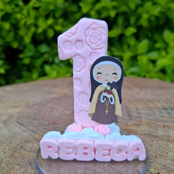 Vela Nossa senhora baby biscuit / Tema nossa senhora criança / aniversario nossa senhora SANTA TEREZINHA