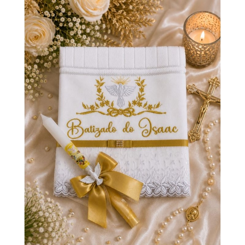 Toalha para Batizado e vela para Batizado/Toalha de Batizado "ENVIO RÁPIDO"