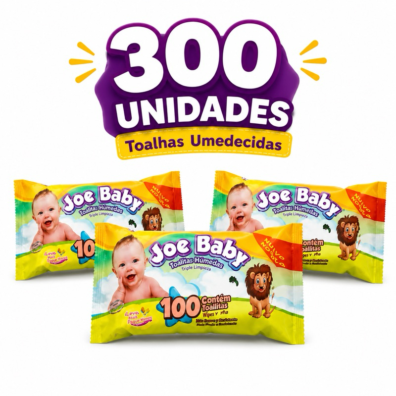 Kit com 300 unidades -Pacotes c/100 Joe Baby