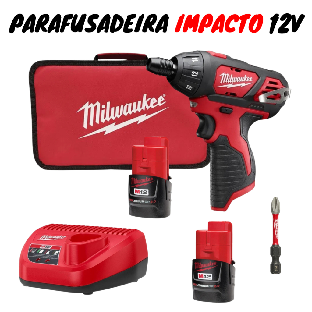 Parafusadeira 12v 1/4'' (2401-259) M12 Milwaukee