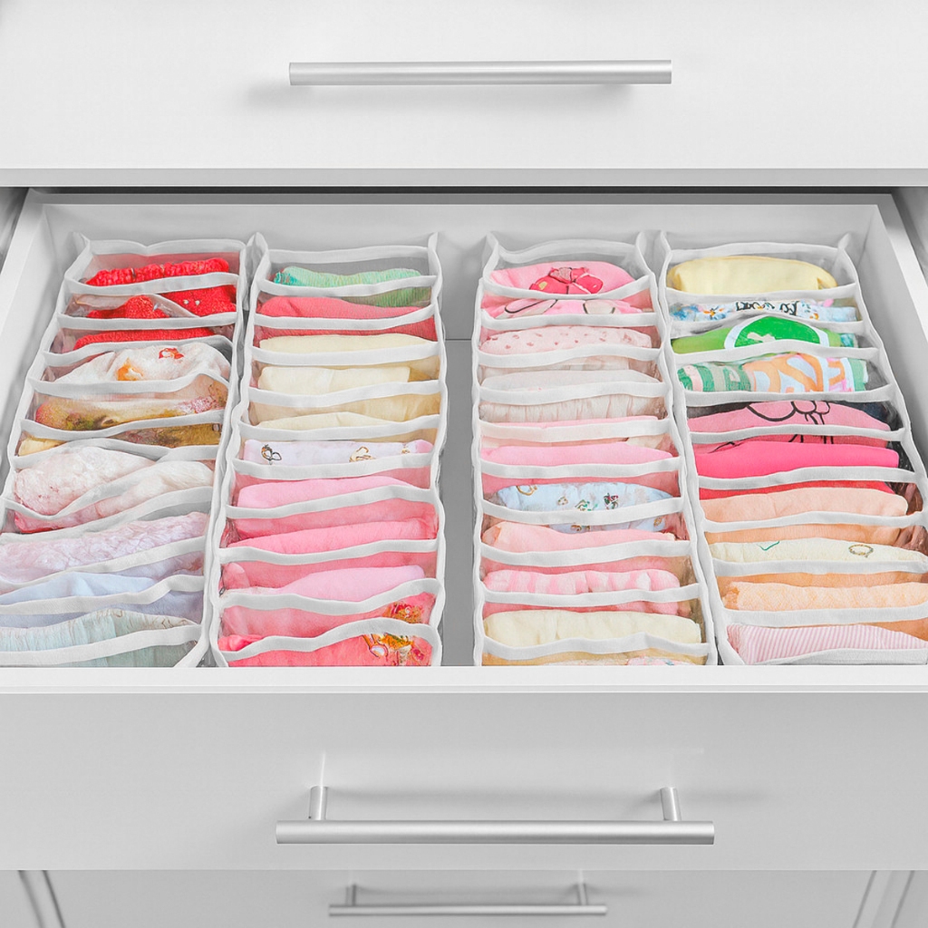 Kit Colmeia Organizadora Gaveta Divisórias Guarda Roupa Porta Calcinhas e Meias Organizador P M e G