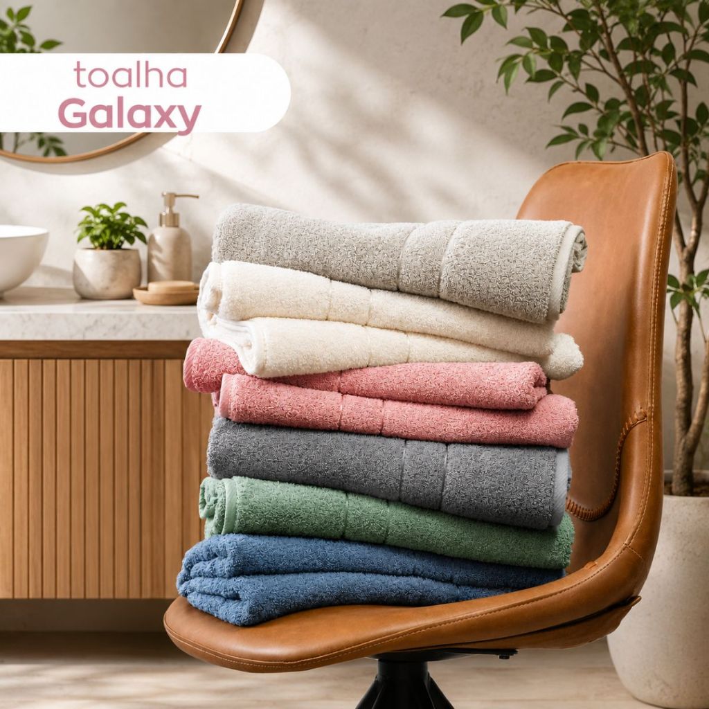 Toalha de Banho Galaxy Camesa Macia Algodão 400g/m2 45x80cm Alta Absorção Confortável Secagem Rápida