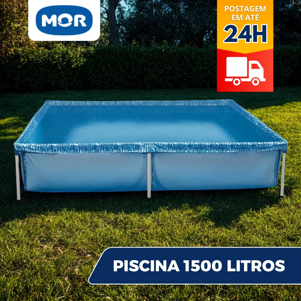 Piscina Infantil 1500 Litros Estrutural Mor Quadrada Verão Quintal