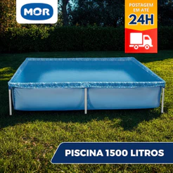 Piscina Infantil 1500 Litros Estrutural Mor Quadrada Verão Quintal