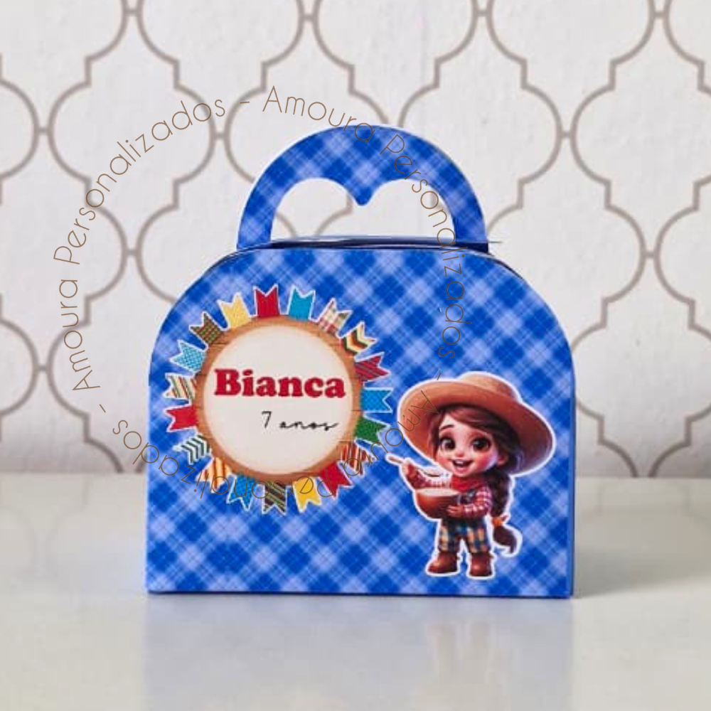 CAIXA MALETA PERSONALIZADA PARA LEMBRANCINHAS FESTA JUNINA|CAIXINHA|ANIVERSARIO|CAIPIRINHA|SÃO JOÃO