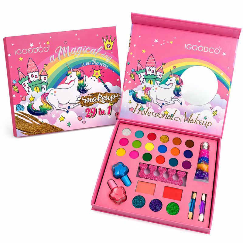 Kit De Maquiagem Infantil Menina Juvenil Rosa Fofo Com Esmaltes Envio Imediato