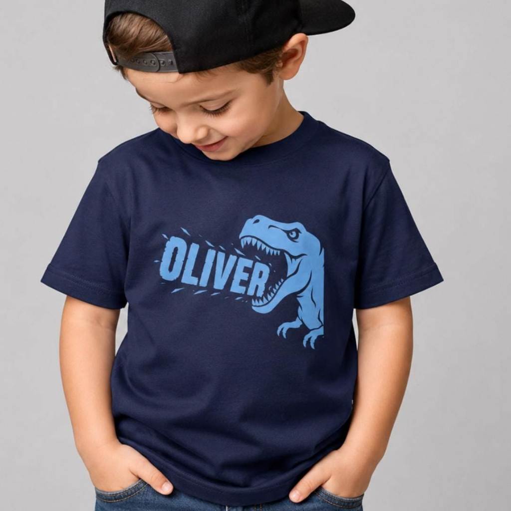 Camiseta Infantil Para Meninos Estampada Dinossauro Blusa 100% Algodão Tecido Premium de Qualidade ENVIO IMEDIATO