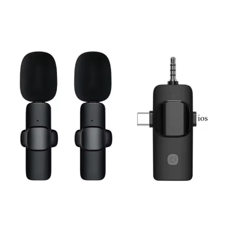 Kit 2 Microfones Lapela sem fio Tipo IOS Iphone