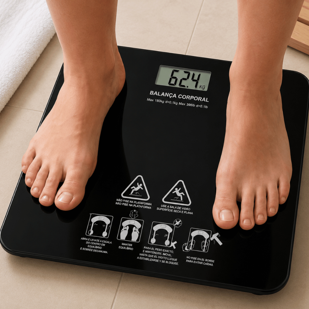 Balança Digital Corporal 180kg Vidro Premium Peso Banheiro Precisão