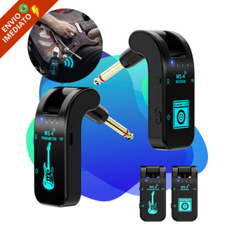 Sistema Transmissor E Receptor Sem Fio Para Guitarra Violao Baixo WS-4, Recarregável 2.4GHz 8 Canais