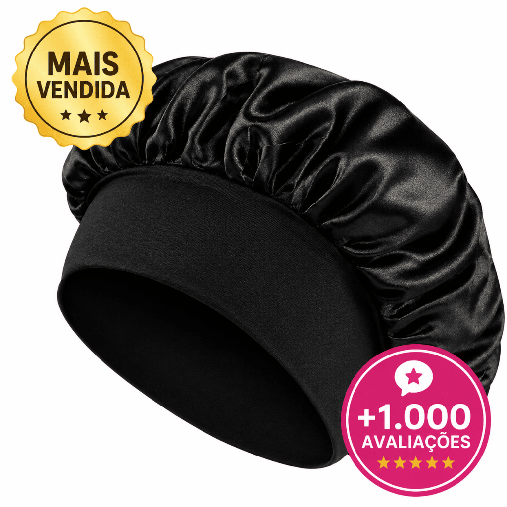 Touca de Cetim com Faixa Larga Elástica | Protege e Retira o Frizz para Cabelos médios Em promoção!!