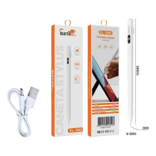 Caneta Touch Stylus Universal Eletro Mex EL-1840 Para Tablet Celular iPad Android iOS Magnética - Nova
