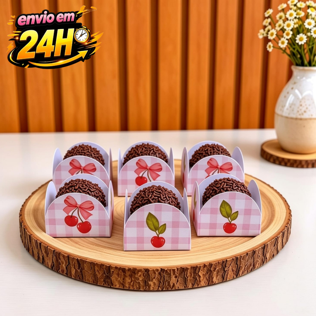 Forminha de Doces Tema  Cereja Personalizada /Lembrancinha de Festa Cerejinha /Aniversário