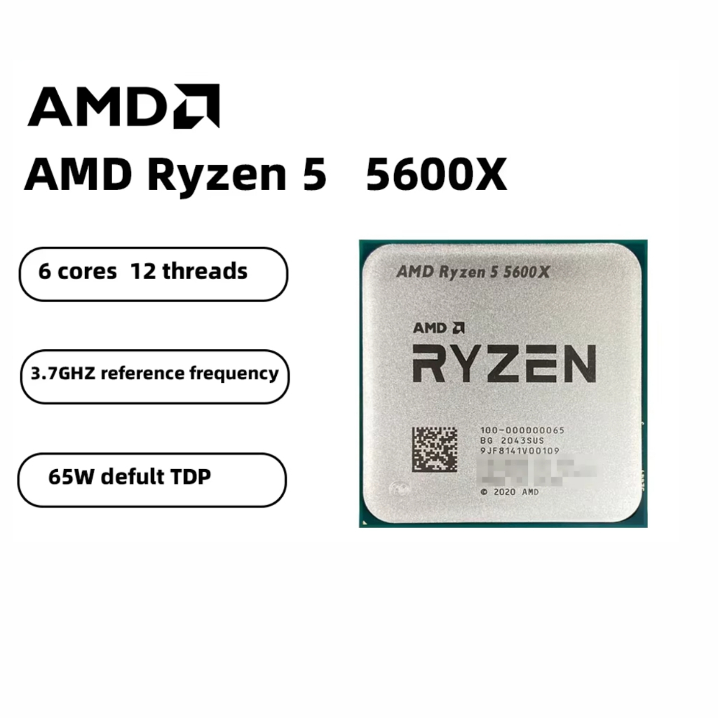 Processador AMD Ryzen 5 5600x, 6-Core, 12-Threads, 3.7GHz (4.6GHz Turbo), Cache 35MB, AM4 Novo (Sem Caixa ou Cooler) (Vendedor seguro, n se preocupem)