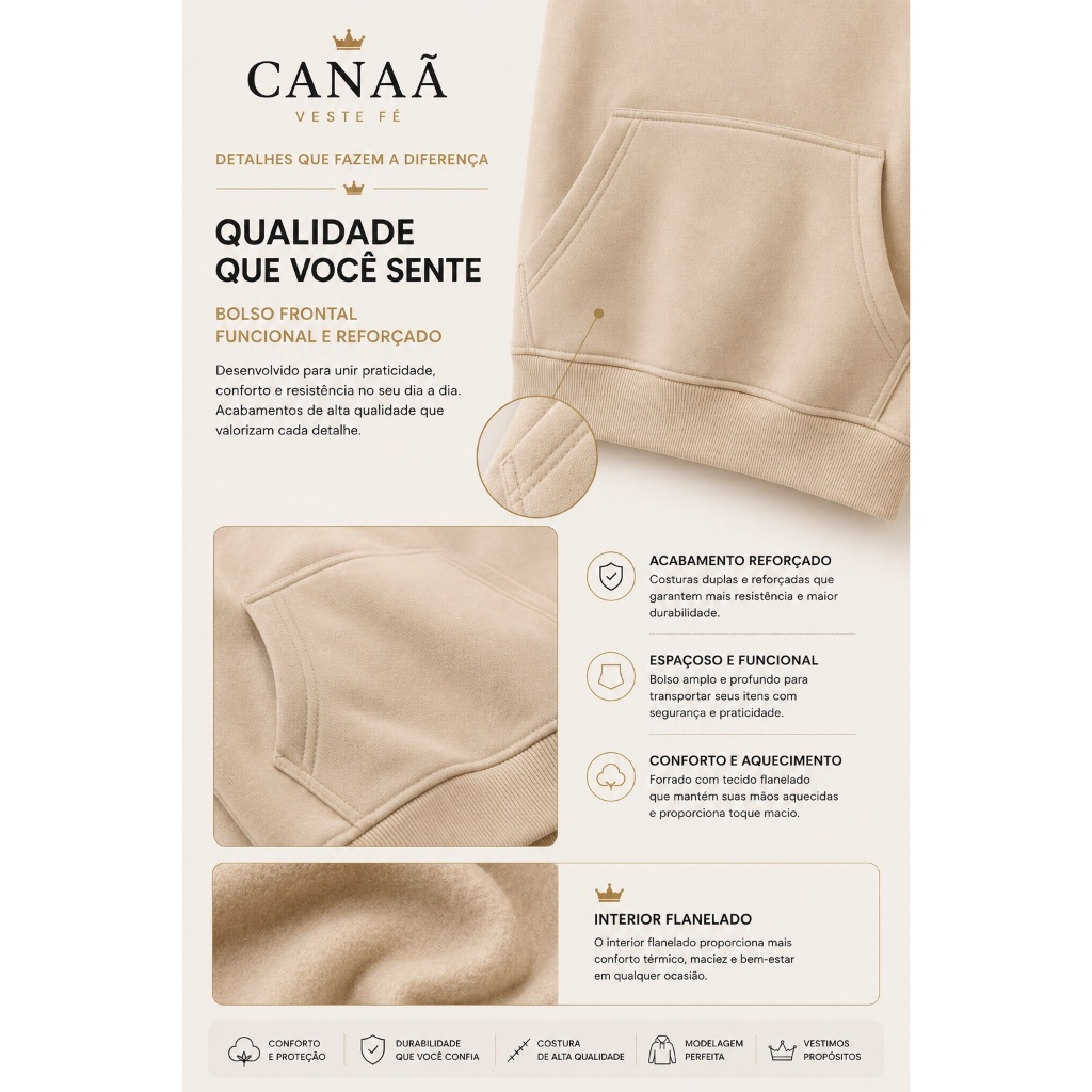 Moletom Canguru Moda Cristã Estampado Até Que O Senhor Venha Flanelado Blusa De Frio Abrigo Casaco — imagem 2 de 2