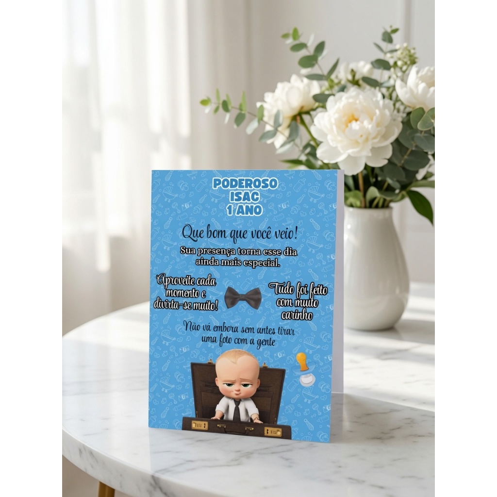PLAQUINHA CENTRO DE MESA PERSONALIZADA ANIVERSÁRIO PODEROSO CHEFINHO