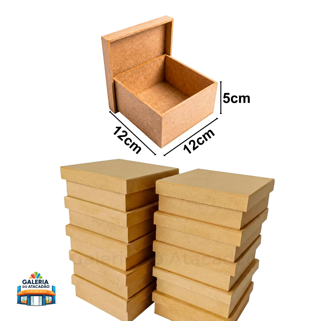 Até 20 Caixas MDF 12x12x5 Liso para Personalizar Artesanato Presente Convite Lembrancinha Decoração