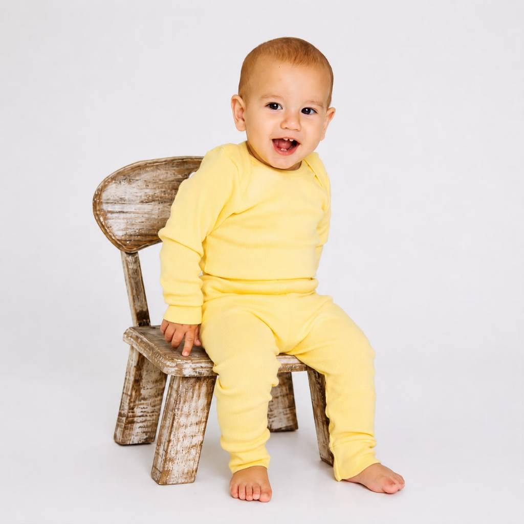Conjunto de ribana do RN ao 3 Anos Body+Calça Mijão Roupa de Bebê/ Pijama