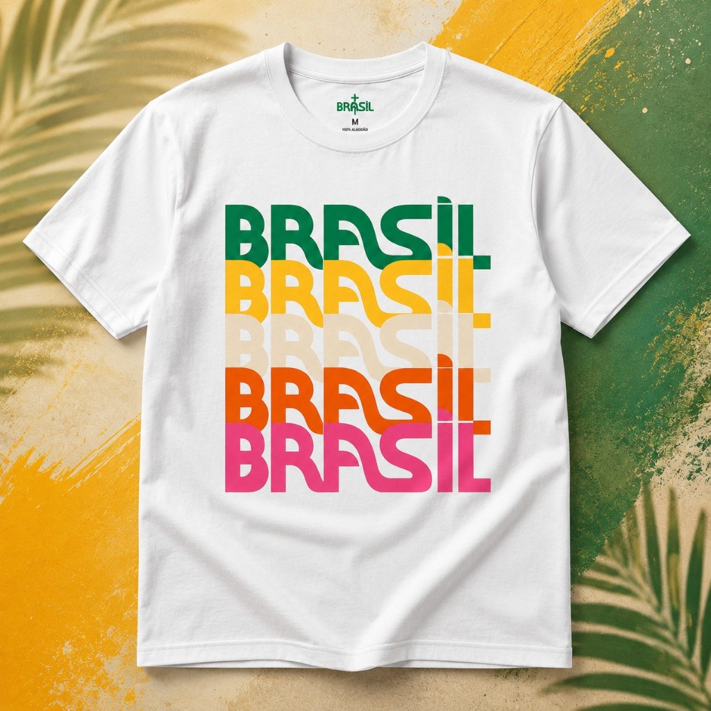 Camiseta Estampada Brasil 100% Algodão Masculina Camisa Feminina Torcedor Seleção Brasileira Futebol Copa Mundo