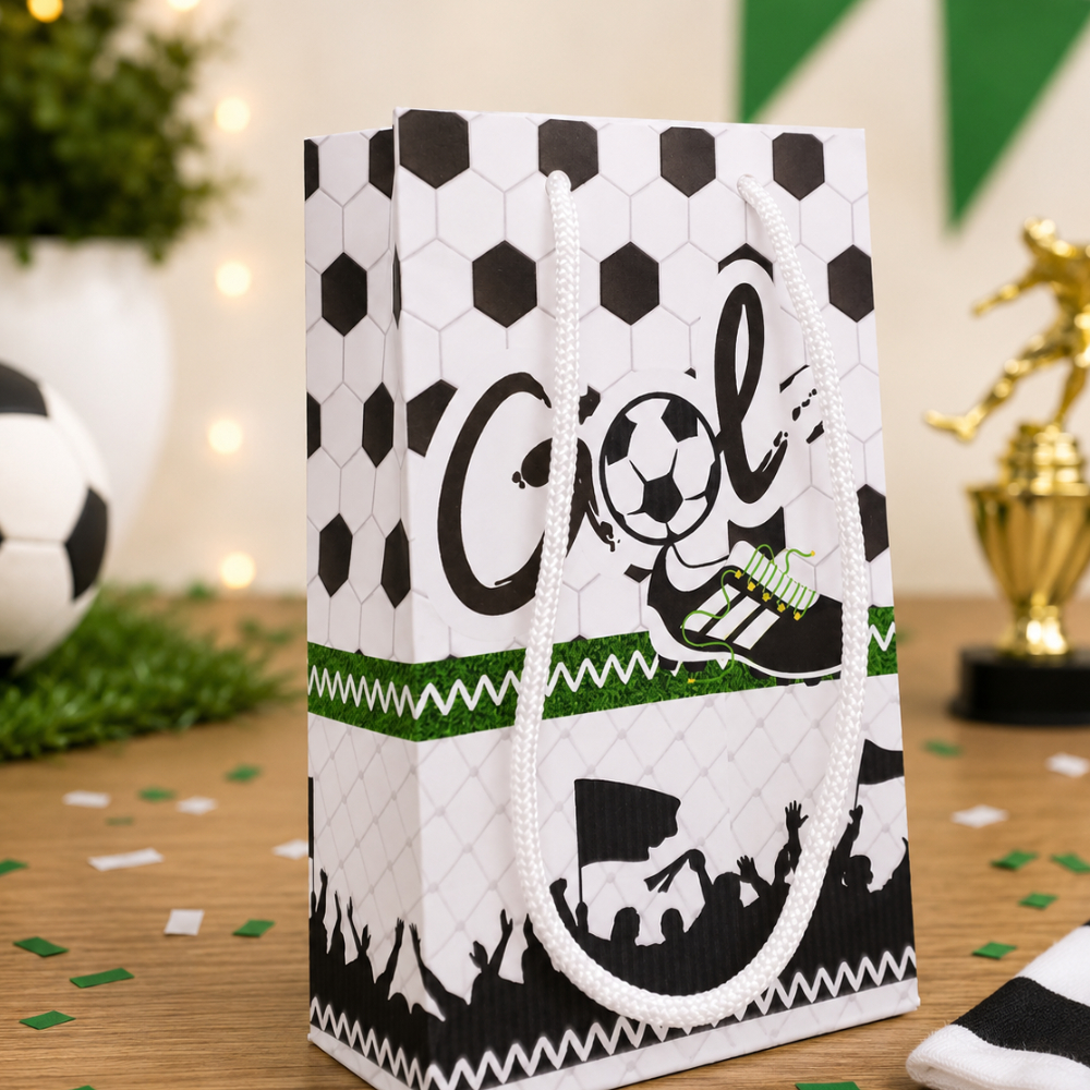 Sacolinhas Futebol Personalizadas Pegue e Monte | Lembrancinhas Festa Infantil Sacolinha Surpresa Futebol