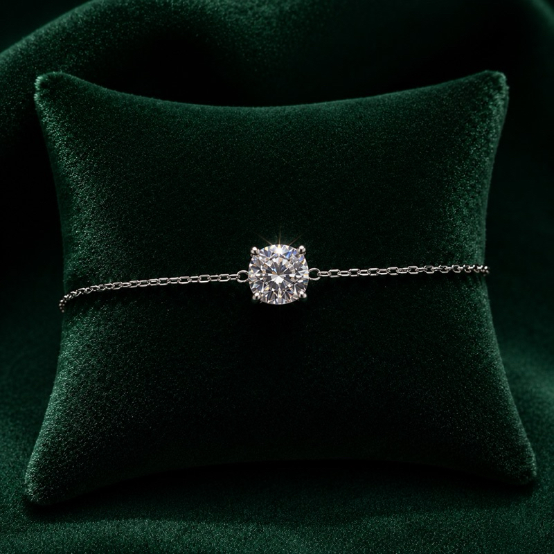 Pulseira Prata 925 Legítima com Moissanite 8mm Brilho Intenso e Luxuoso