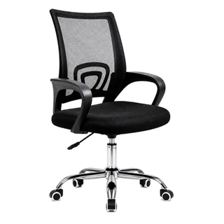 Cadeira Escritório Giratória Santiago Ergonômica Tela Mesh Base Cromada Regulável REUSARTE Trabalho 