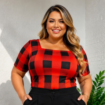 blusa plus size feminina, blusa xadrez plus size, blusa em suplex, blusa feminina manga curta, moda …