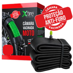 Câmara De Ar Moto Com Vacina De Pneu Xtire Selante Anti Furo Para CG Titan Fan Biz Pop Bros XRE Lander Crosser Tornado