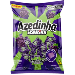 Balas Azedinhas Mastigáveis Icekiss Uva 500g Cory