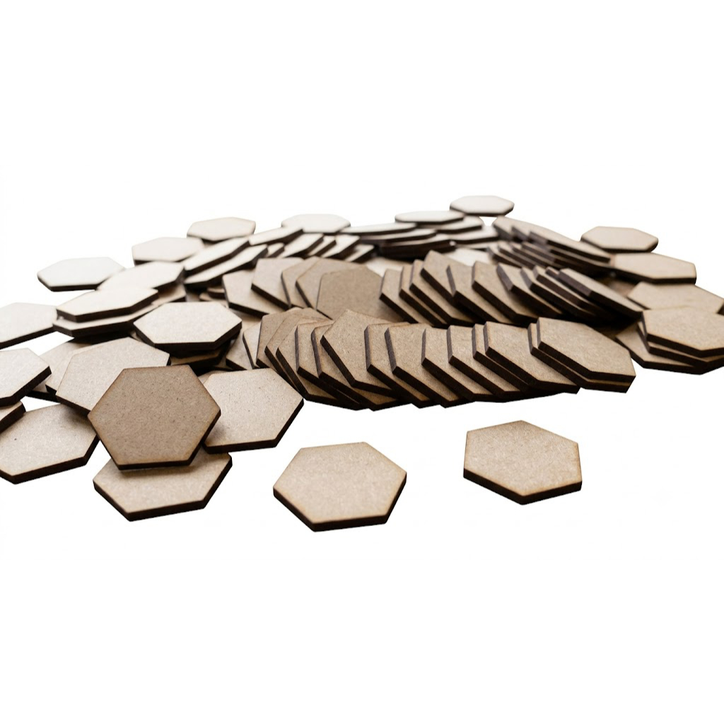 KIT HEXÁGONOS 50 UNIDADES MDF 3mm CRU VÁRIOS TAMANHOS 3CM, 4CM, 5CM, 6CM - ACHADINHOS DA SHOPEE