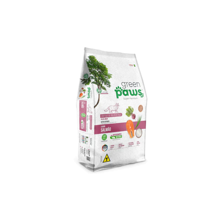 Ração Green Paws Gatos Castrados Controle de Bola de Pelos Sabor Salmão 10,1kg
