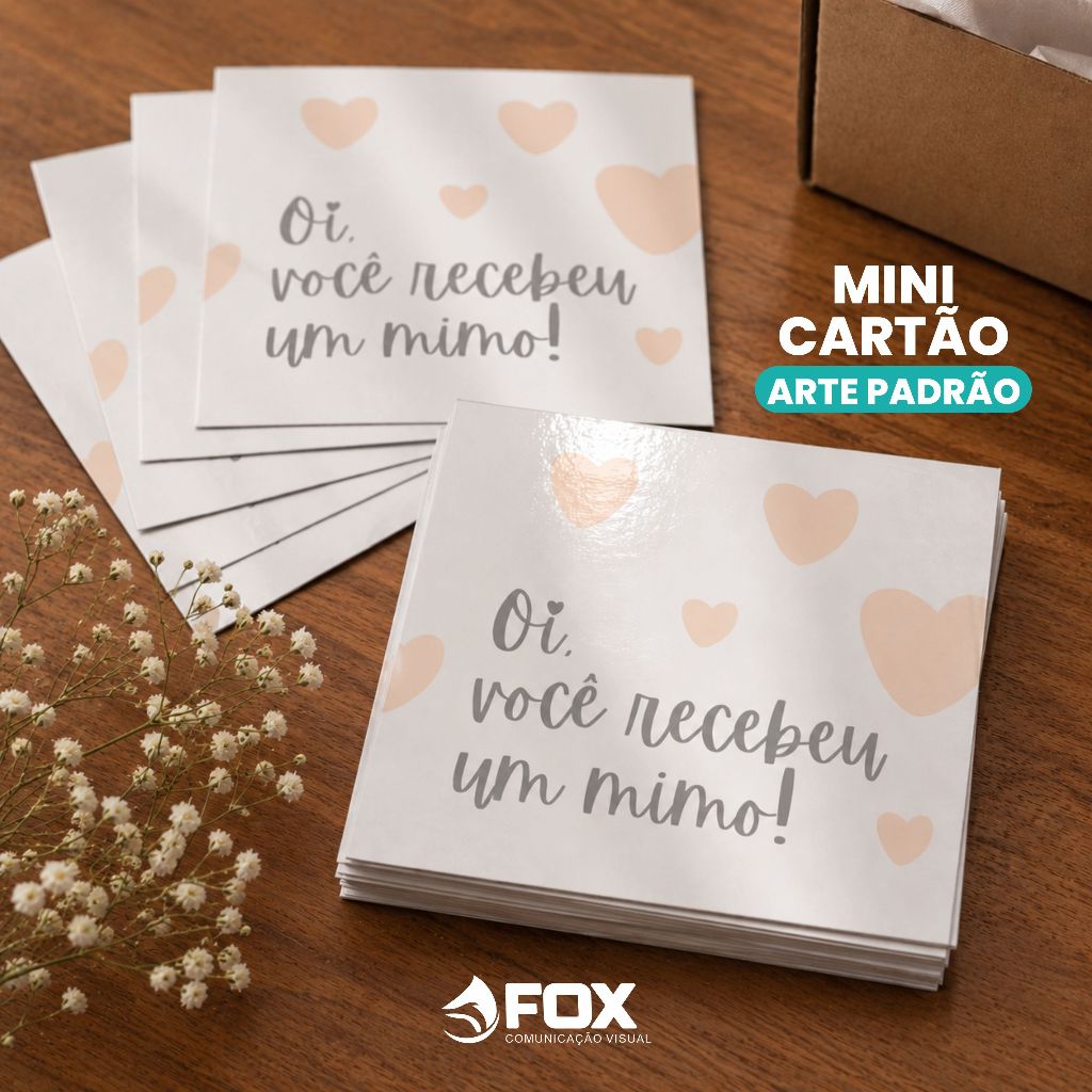 Mini cartão - Recebeu um mimo - arte padrão - 5x4cm - Papel 300g