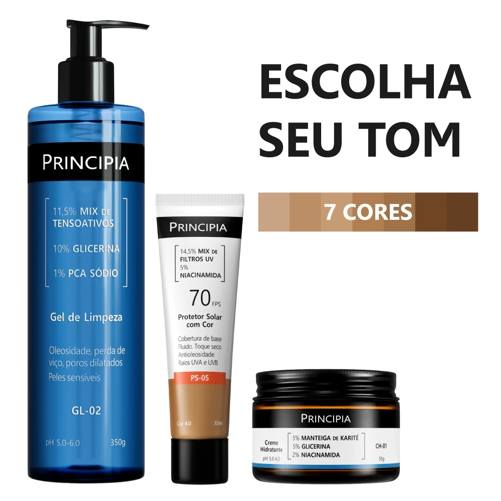 Principia Kit Limpeza, proteção e Hidratação com: GL-02, CH-01, PS-05 — imagem 1