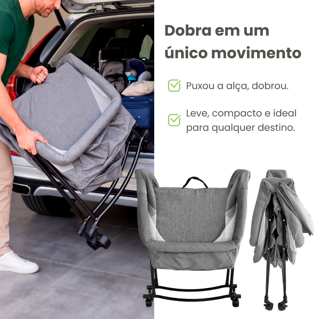 Berço portátil Berço de bebê Berço com colchão e mosquiteiro 3 em 1 Pipdip · foto 2