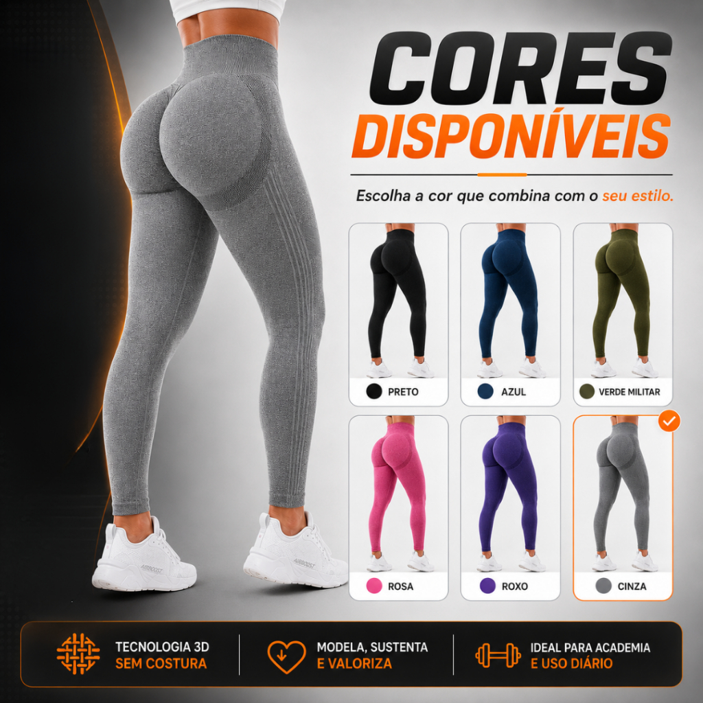 Calça Feminina Legging Fitness Grossa Academia Treino Cós Alto Cintura Alta Levanta Bumbum Corrida Zero Transparente