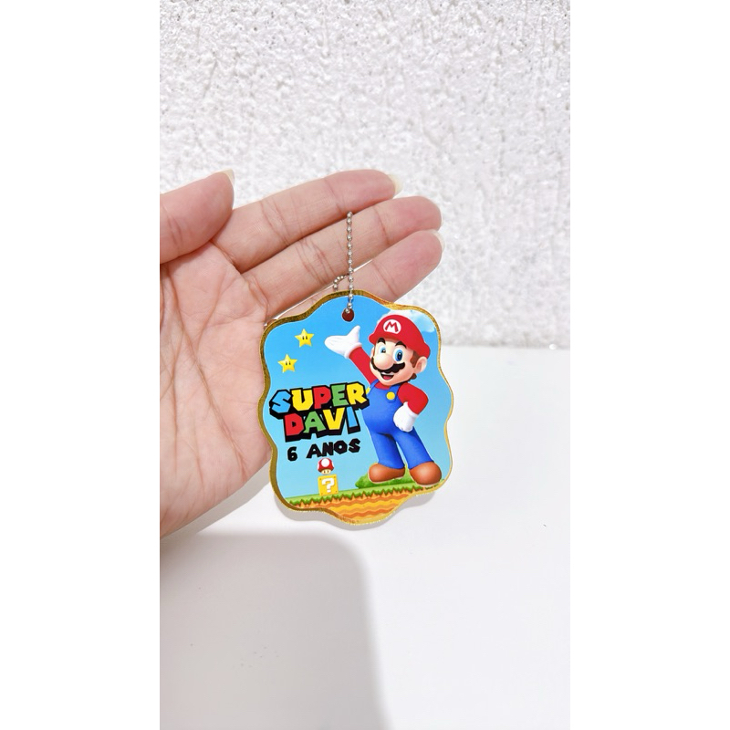 Tag Apliques Personalizados 3D para Lembrancinha | Super Mario | Etiqueta Festa Infantil | Qualquer Tema | Mario bros