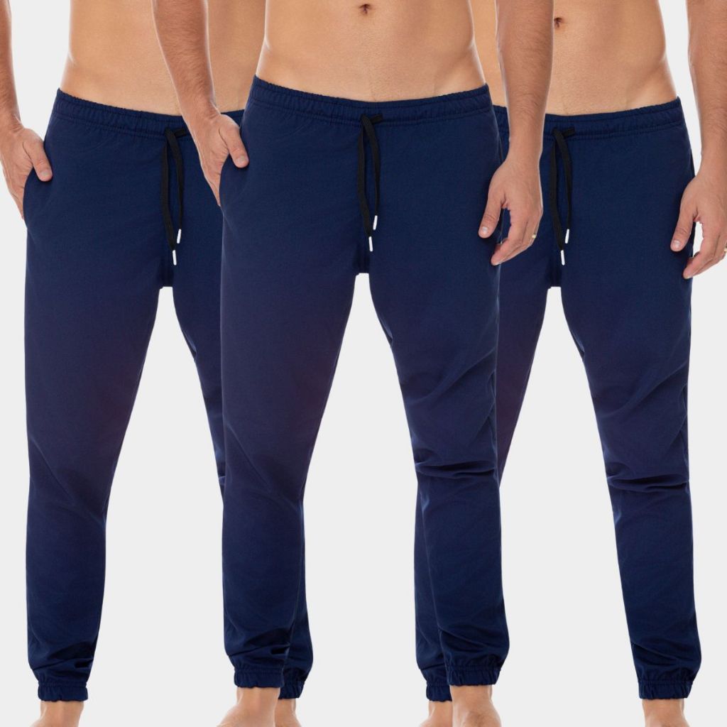 Combo 3 Calça Tactel Masculina Com Elastano Inverno Academia Frio Homem Caminhada Esporte Bolso