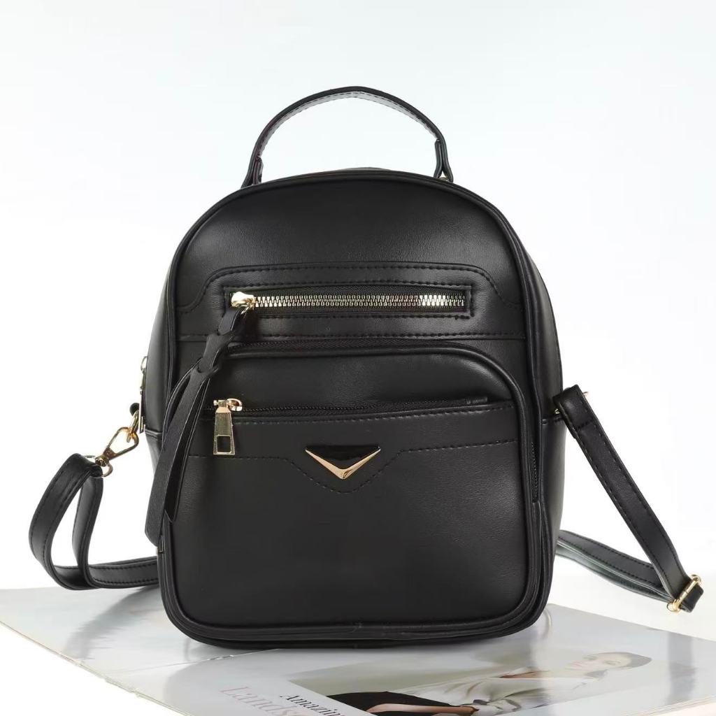 Bolsa Mochila Em Couro Pu Transversal Feminina Masculino Transversal Com Alça Removível — imagem 2 de 2
