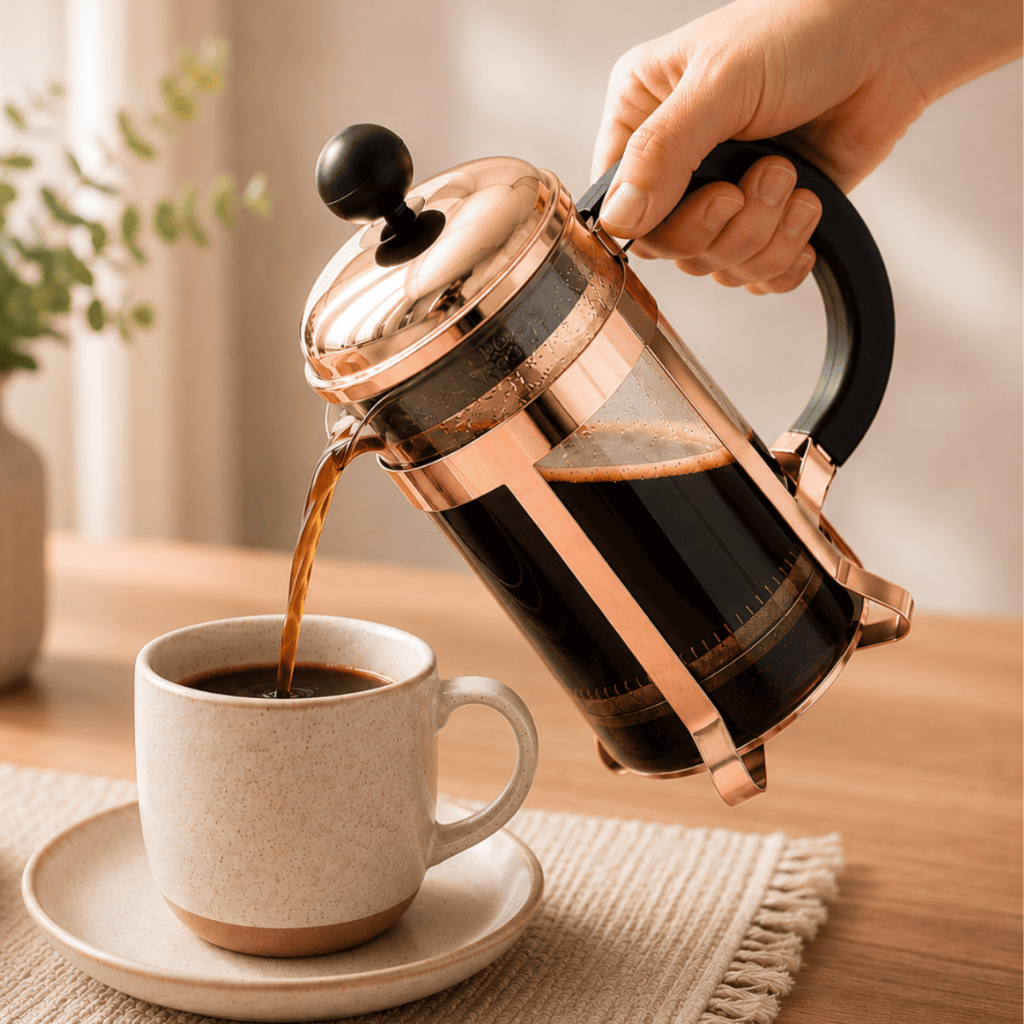 Cafeteira Prensa Francesa 600ml Vidro E Inox Café Gourmet Faz Até 5 Xícaras Premium Promoção