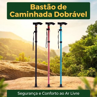 Bastão Trekking Portátil Leve Antiderrapante Para Passeios