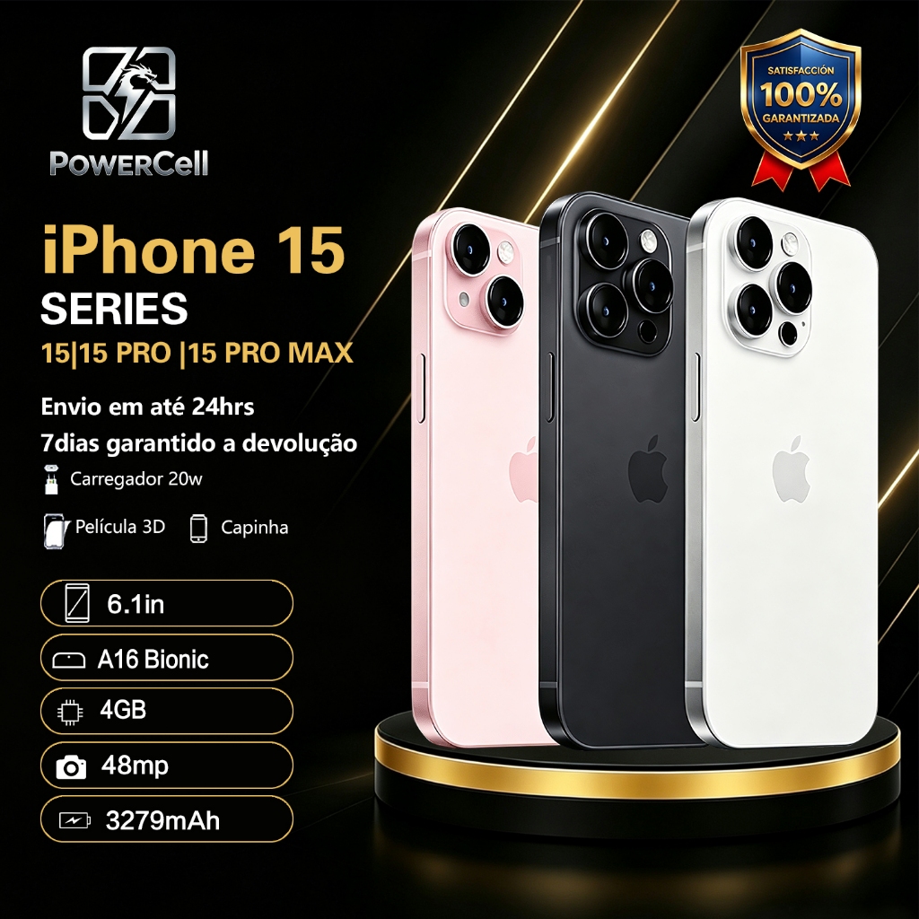 Celular iPhone 15/15 Pro/15 Pro Max 128GB 256GB Original Apple Vitrine Seminovo 
